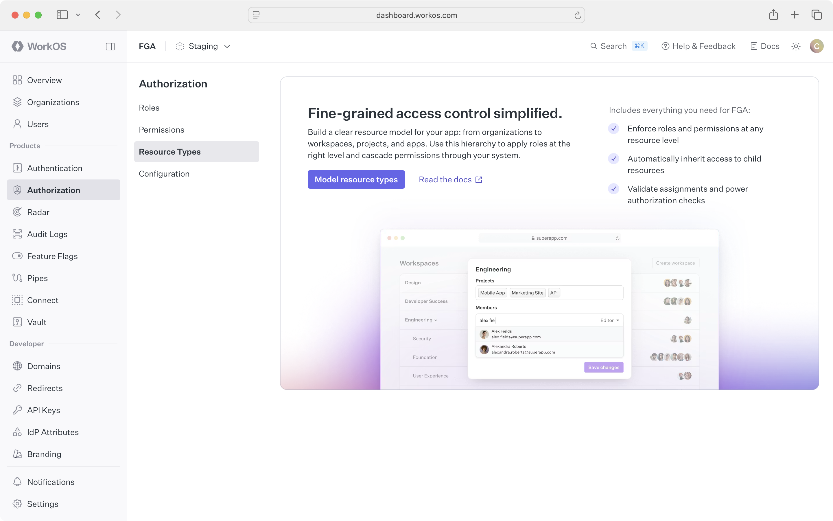 FGA model resource types