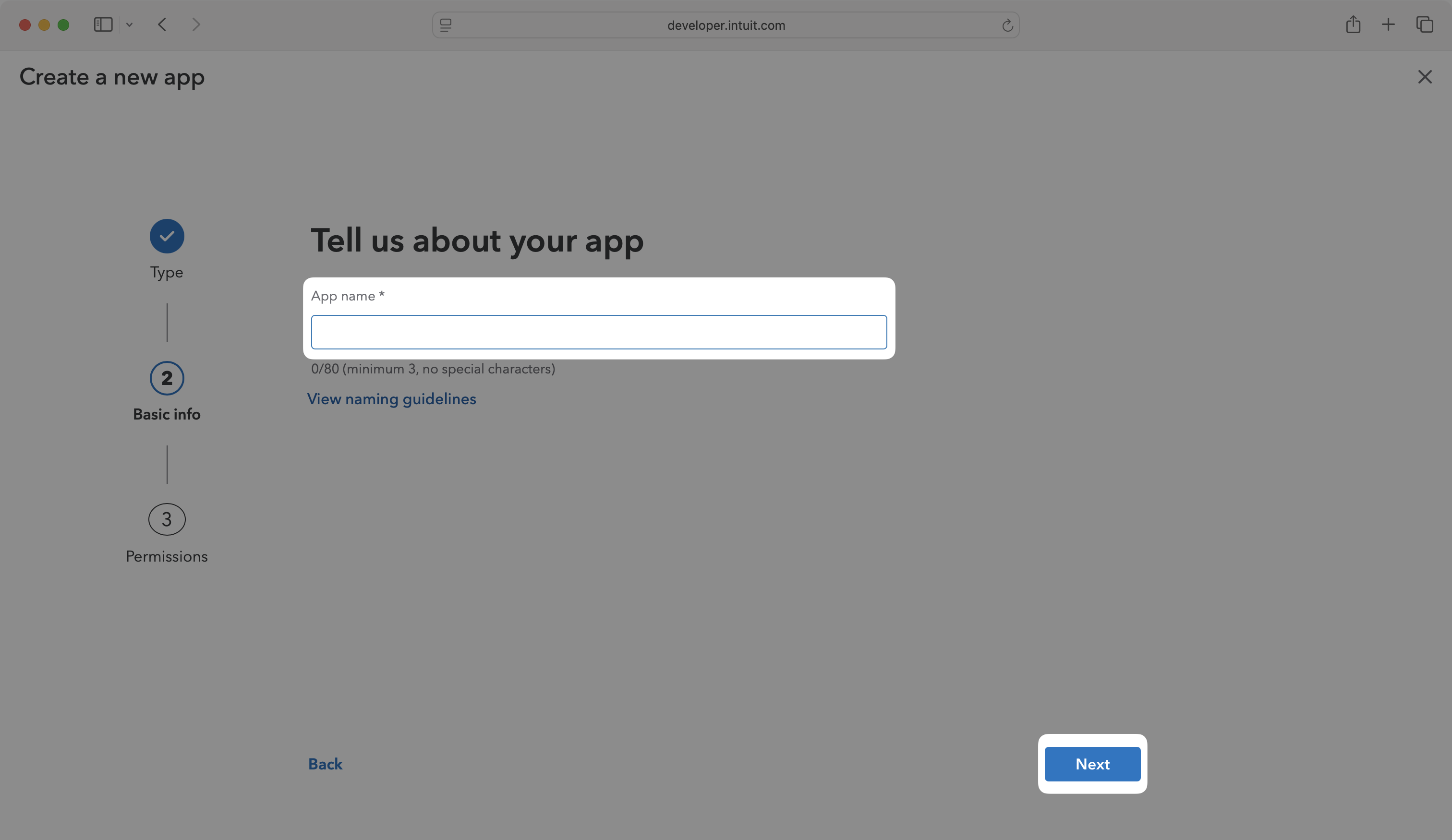 Naming the Intuit App