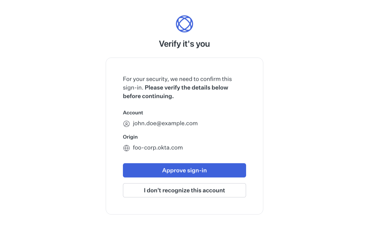 Sign-in consent screen