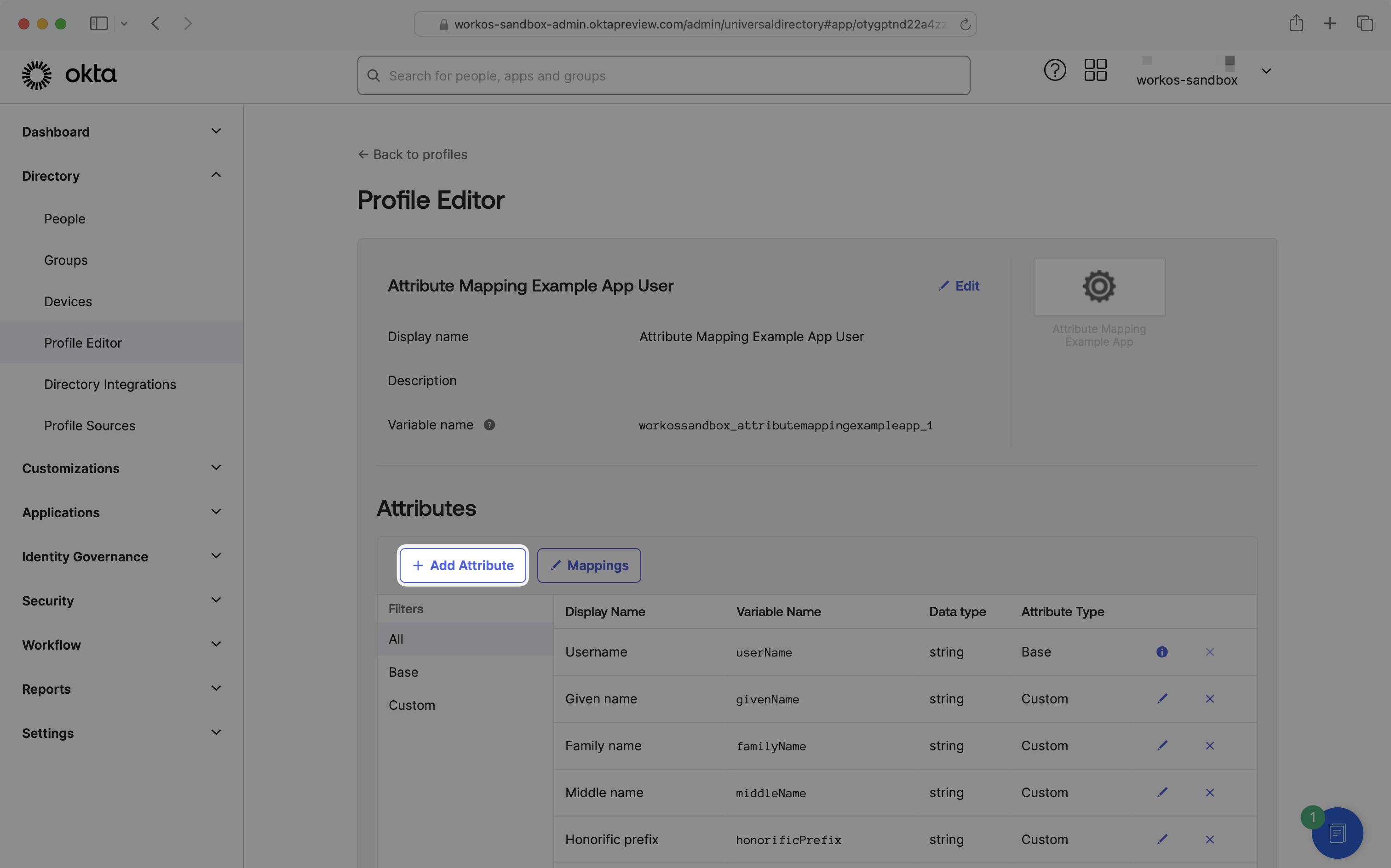 Okta profile editor add attribute