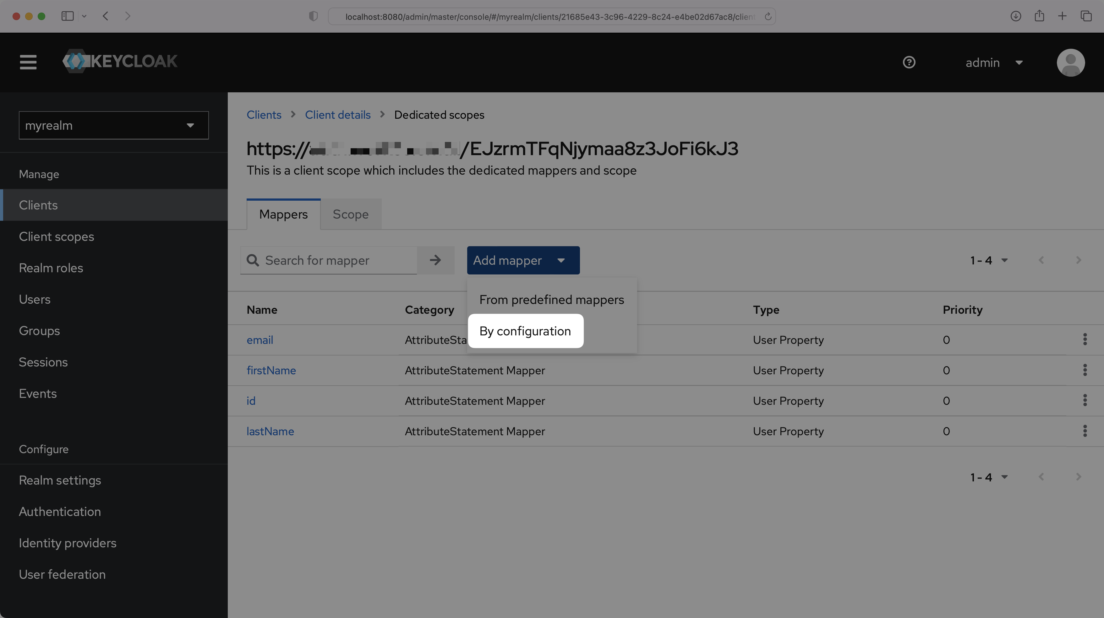 A screenshot showing how to add a new groups attribute mapper.