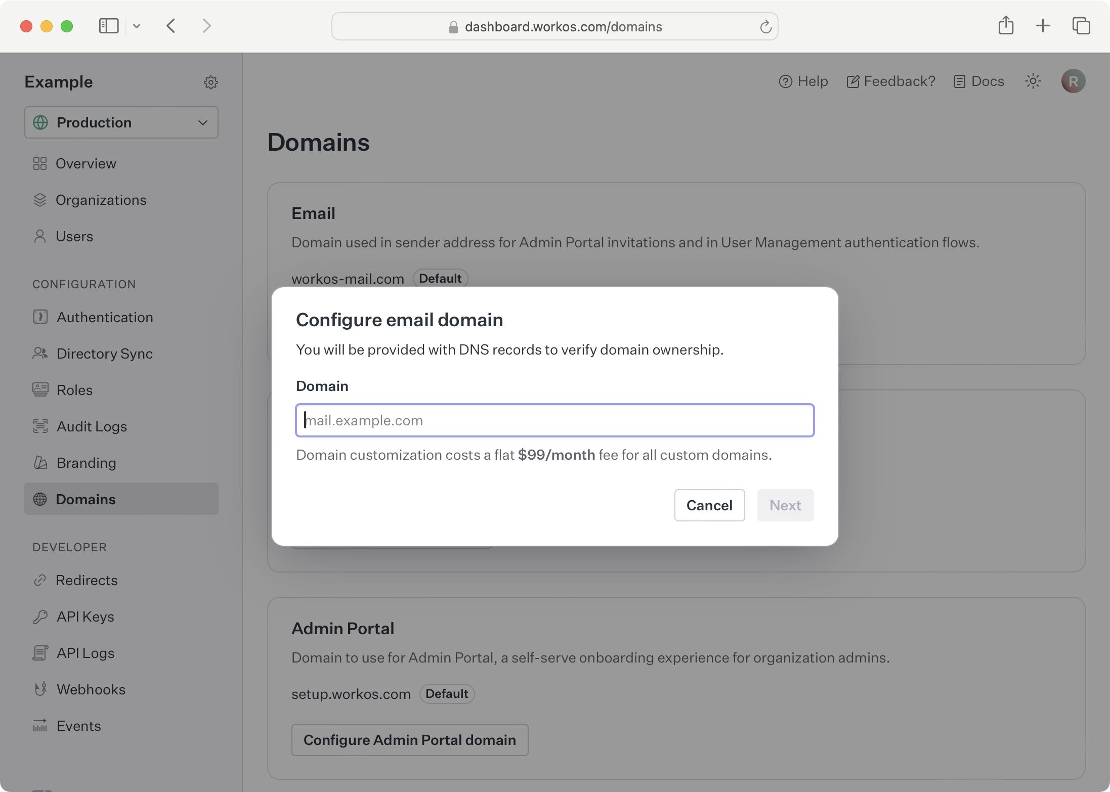 Configuring your email domain