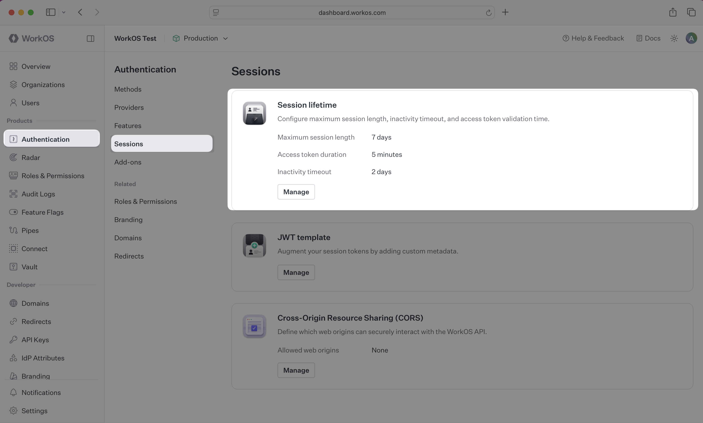 Session Configuration UI