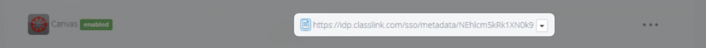 A screenshot highlighting where the ClassLink Metadata URL is located in the ClassLink console.