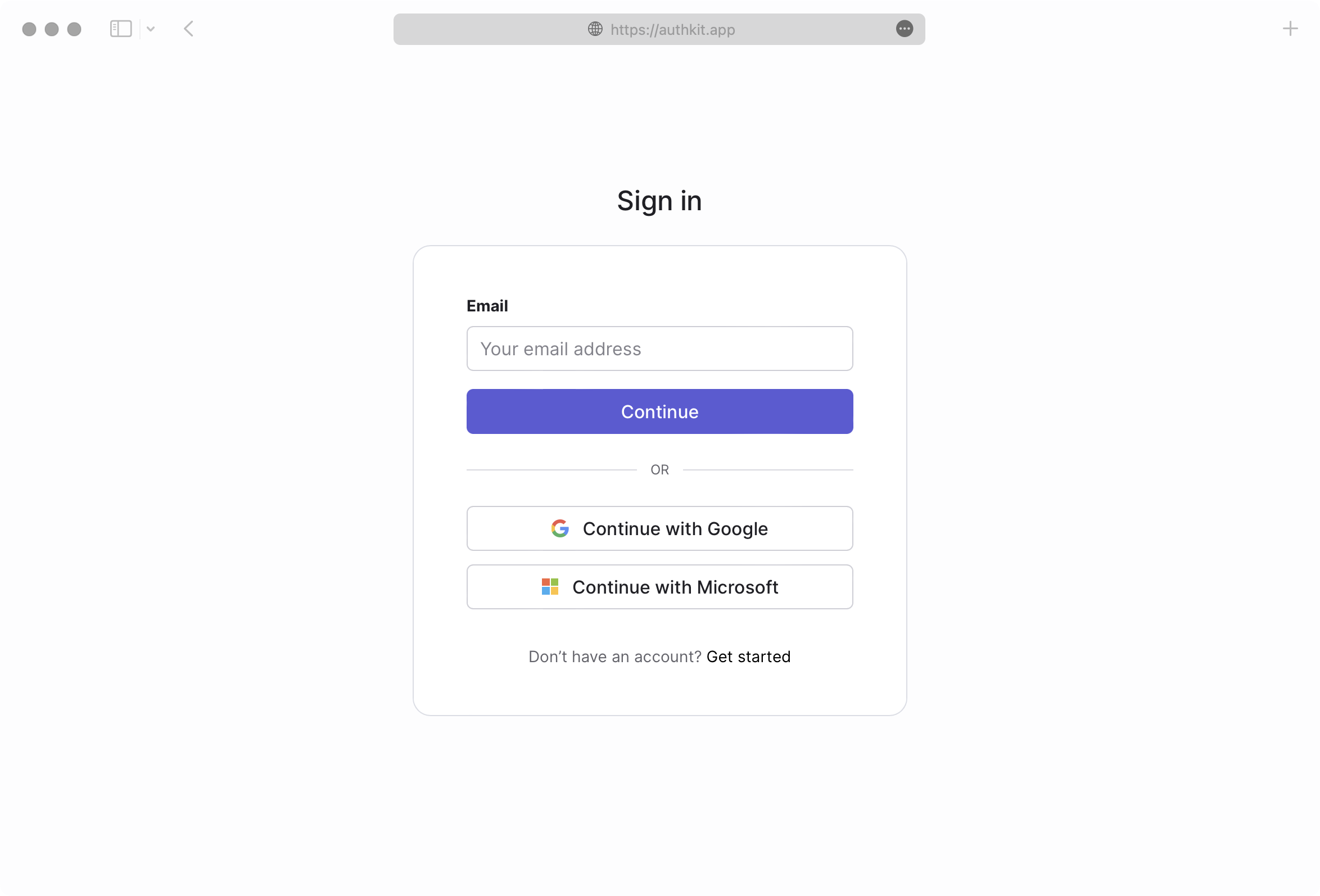 AuthKit Sign In UI