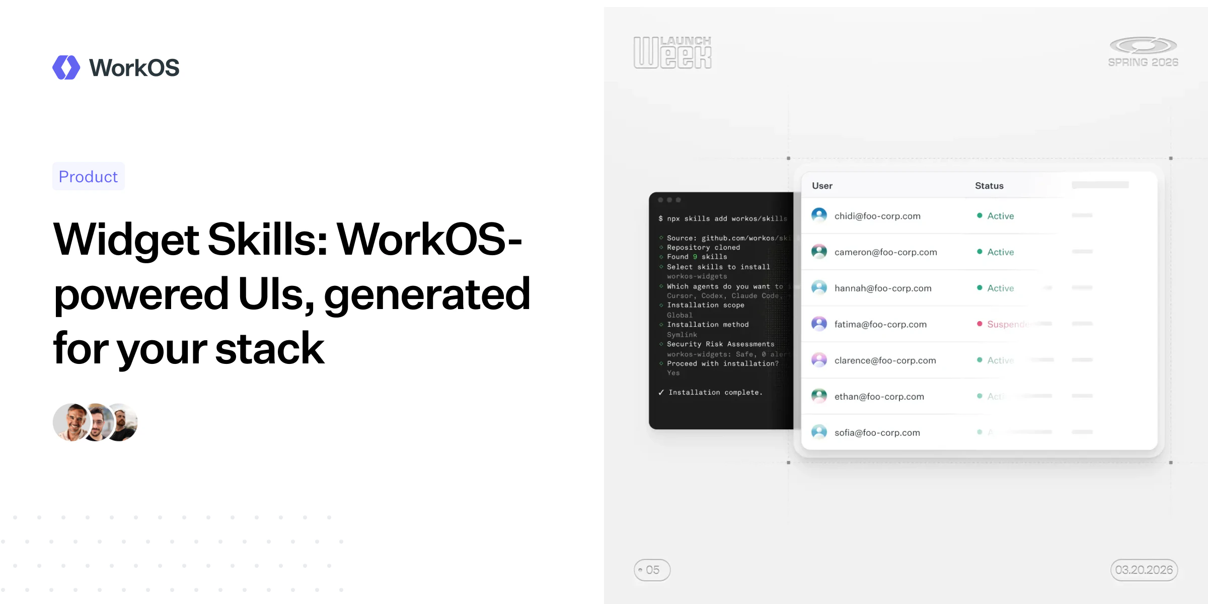 Widget Skills: WorkOS-powered UIs, generated for your stack — WorkOS