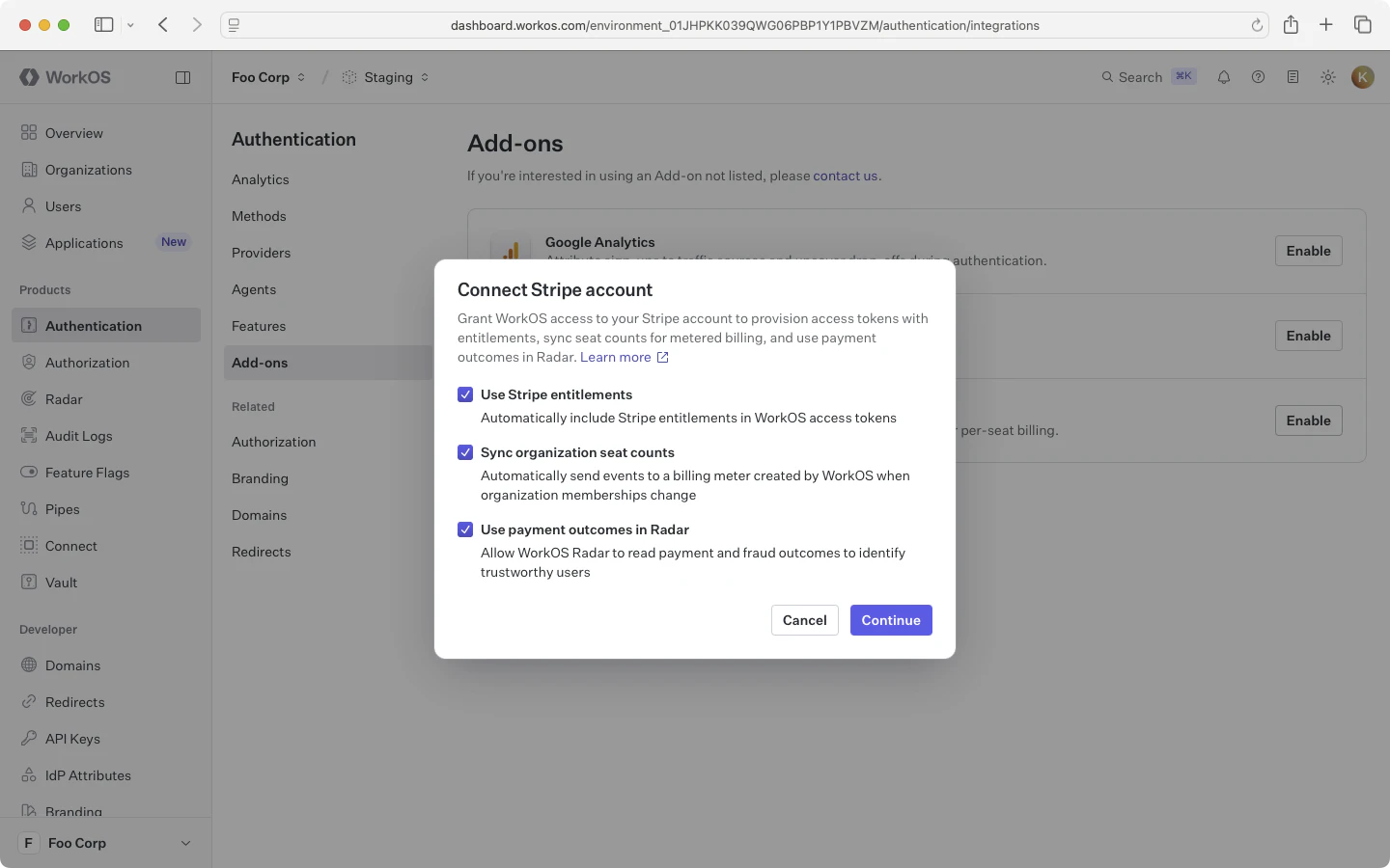 Stripe Dialog