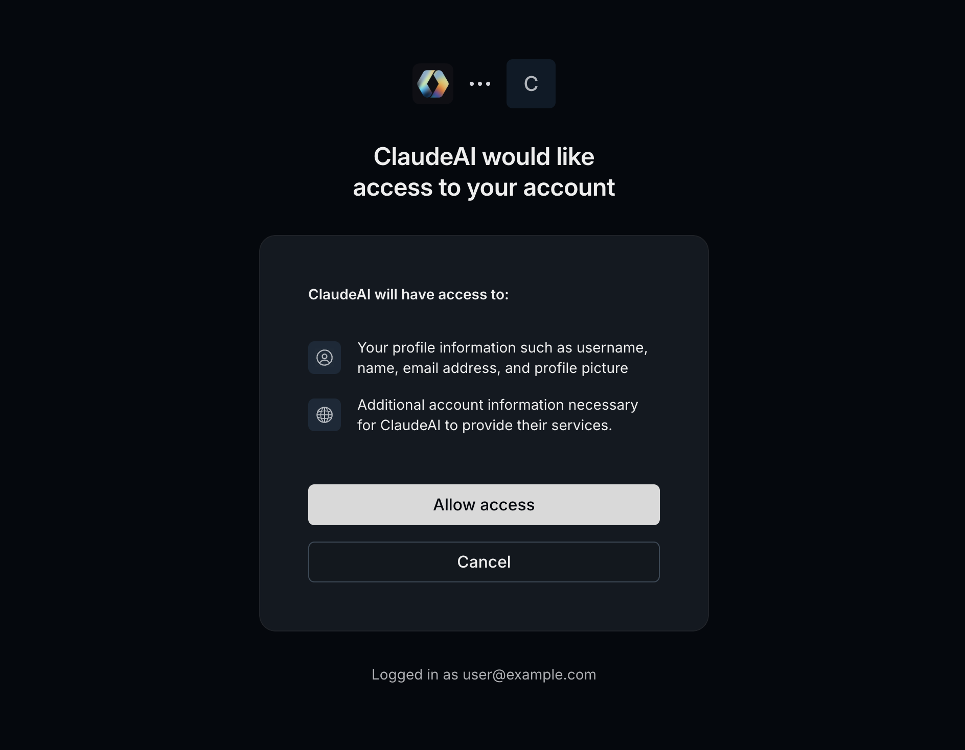 The authorization prompt users will be shown when giving access to an MCP client.