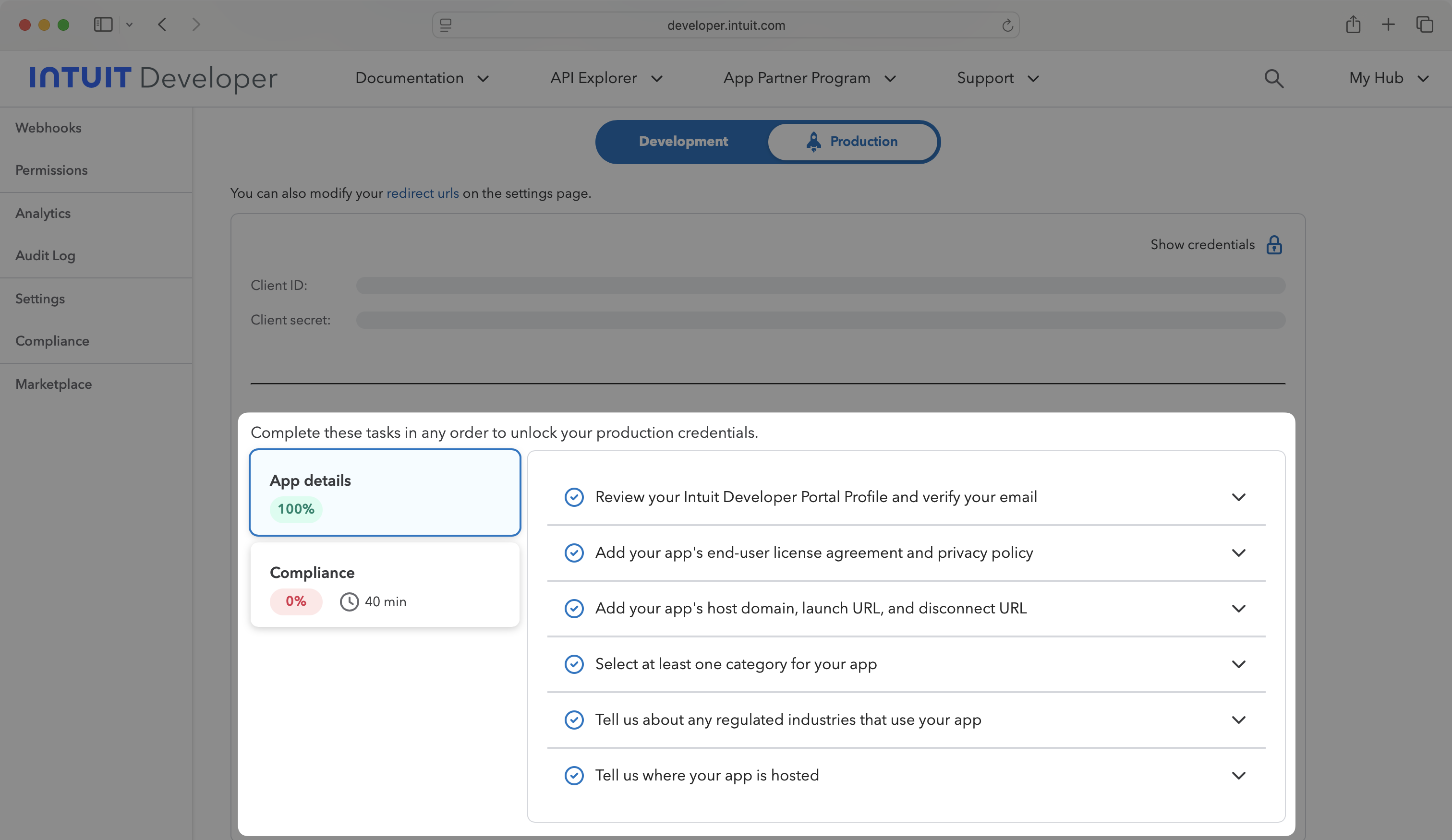 Intuit App Details and Compliance